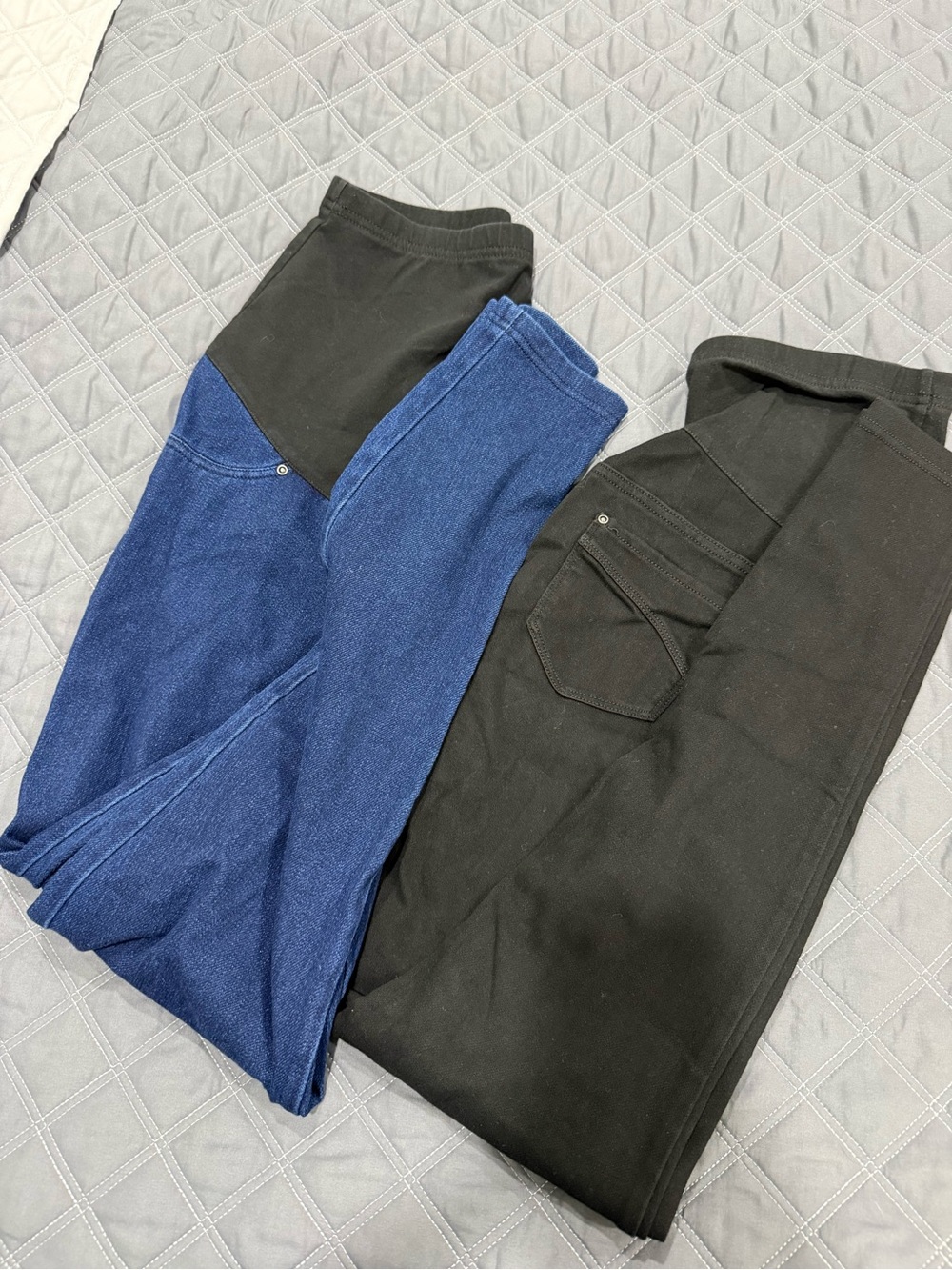 Time and Tru Blue and Black Maternity Jeggings